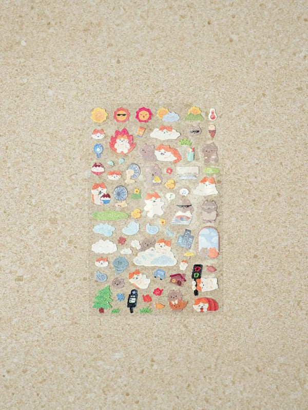 Glitter Weather Stickers