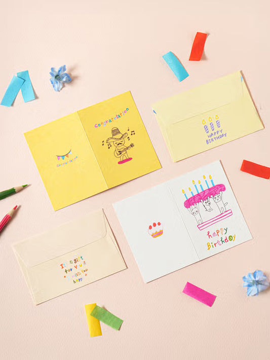 Milo Celebration Card Set _ Yellow & Cake