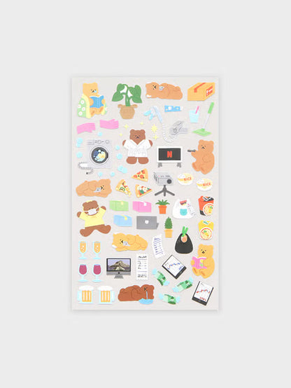 Homebody Bear Deco Sticker