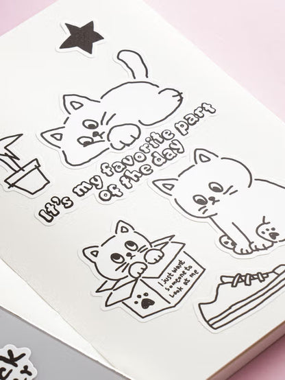 Black & White Scrap Stickers _15 Pieces (Random)