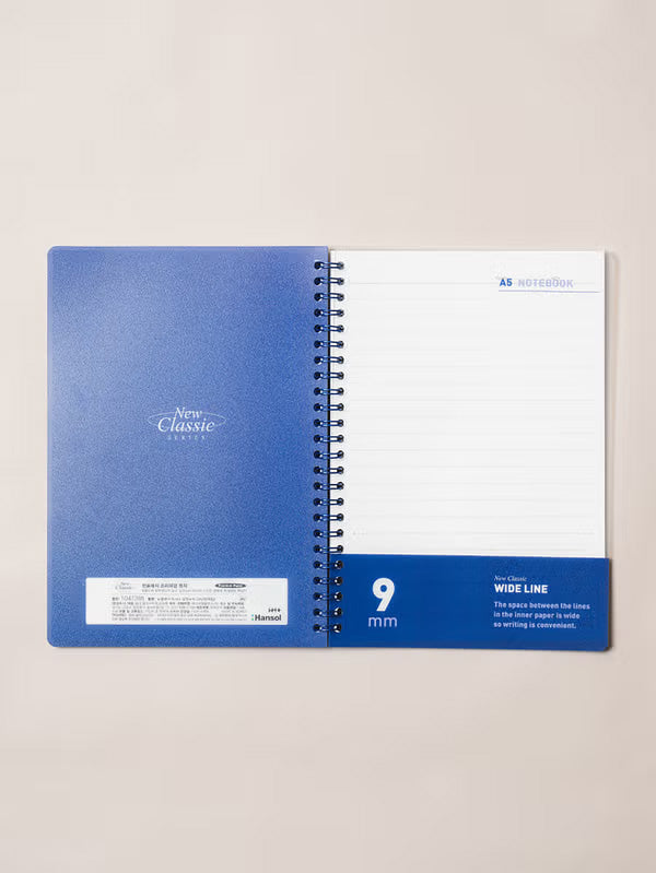 New Classic A5 Lined Notebook - 9mm, 80sheets